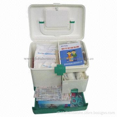 Family doctor's first-aid box with fully medicals